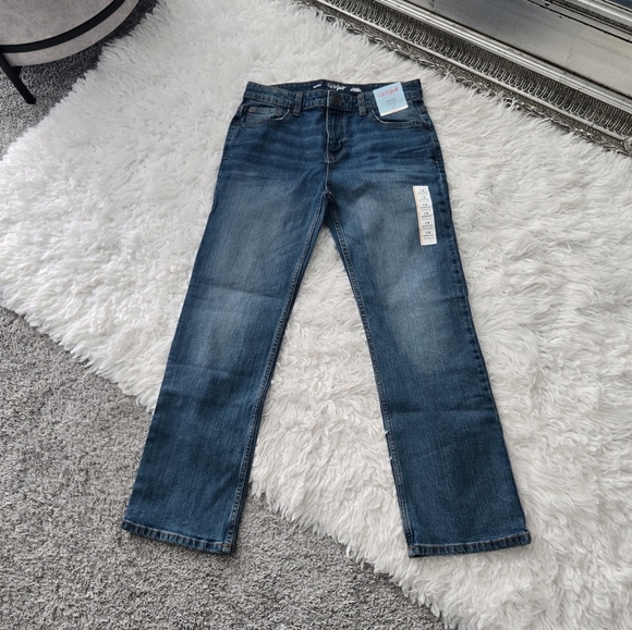 Cat & Jack Boys' Stretch Bootcut Jeans. Adjustable waist. Khaki Wash. Size 14. N - Picture 1 of 8